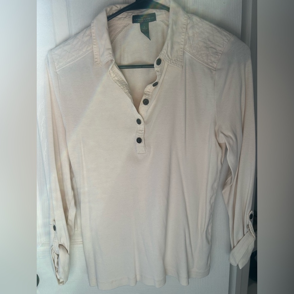 Ralph Lauren Cream Henley Top